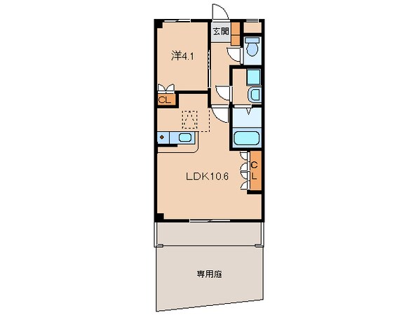 六十谷駅 徒歩16分 1階の物件間取画像